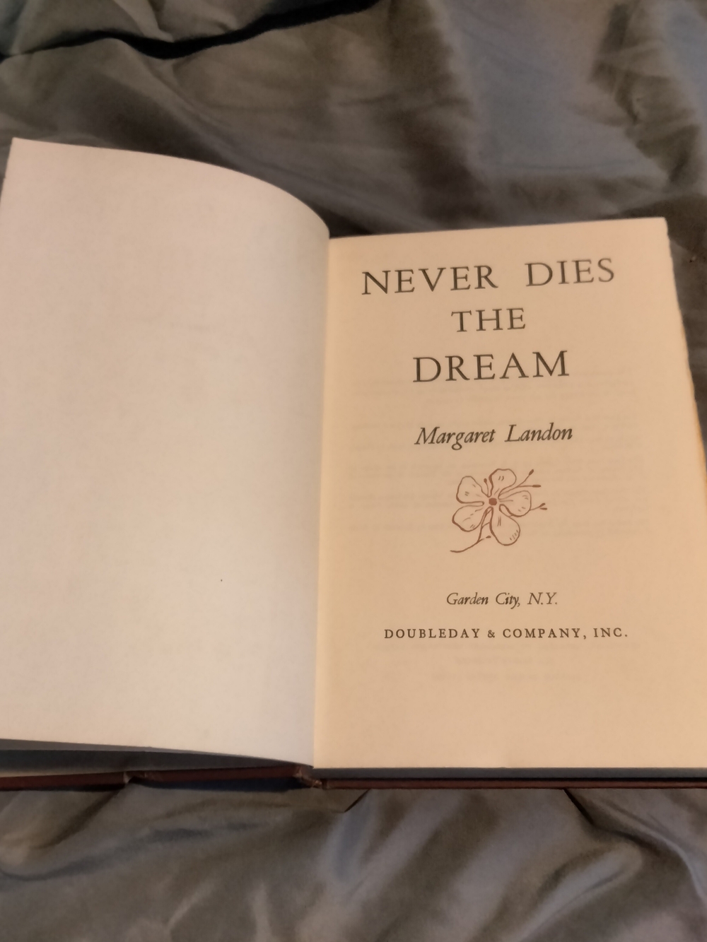 Never Dies the Dream by Margaret Landon - Hardcover Book